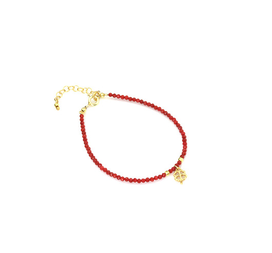 Bransoletka Koral Koniczynka złoto Brazi Druse Jewelry