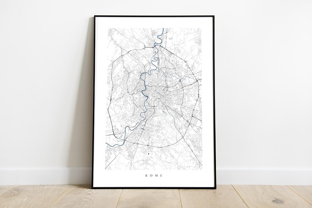 Plakat Rzym / Włochy maps by P