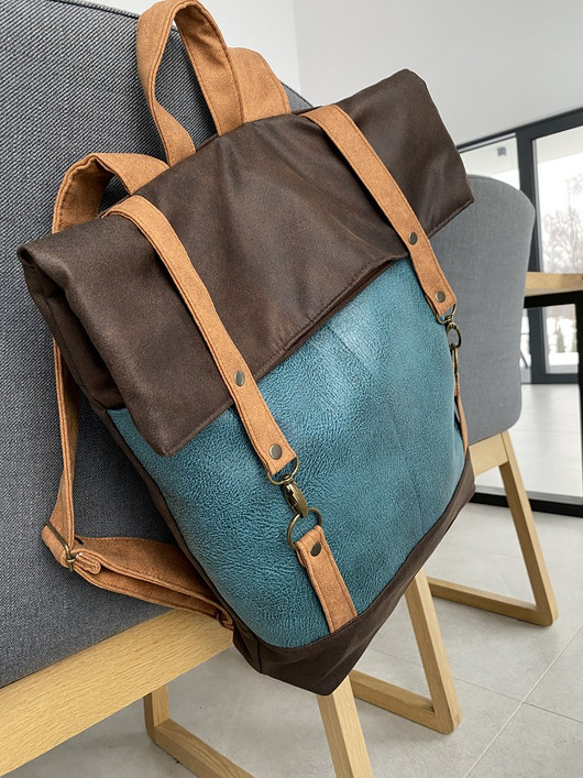 plecaki Plecak  włóczykija - brąz, turkus, cynamon