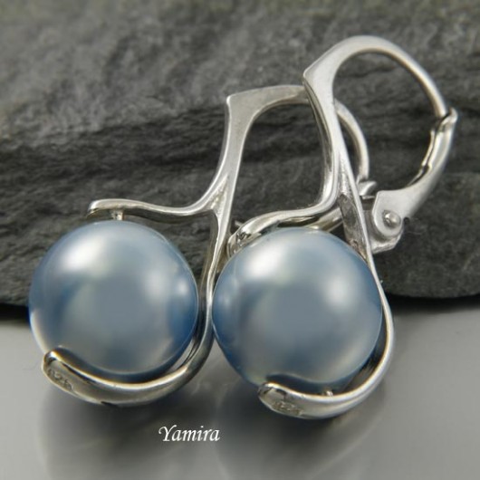 kryształ Swarovski Light Blue pearl subtelle - kolczyki yamira
