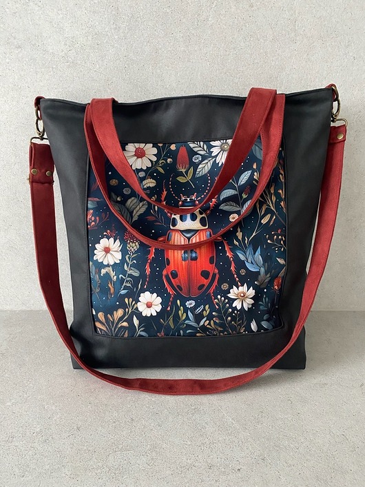 torby XXL Duża torba na ramię - print chrząszcz