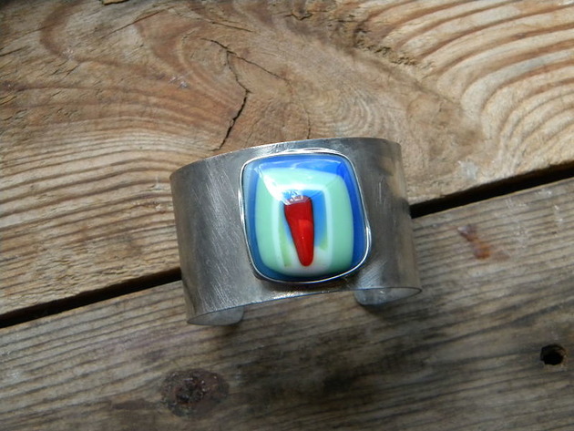 bransoletki wire wrapping Portret marchwi  - BRANSOLETA MANKIET - CUFF