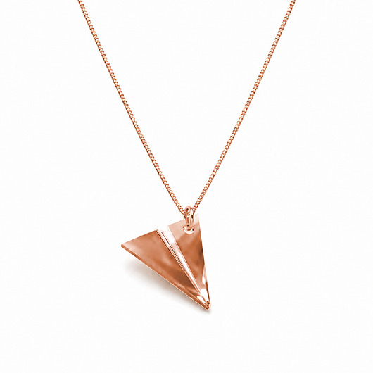 złote naszyjniki PAPER PLANE - naszyjnik różowe złoto 18K