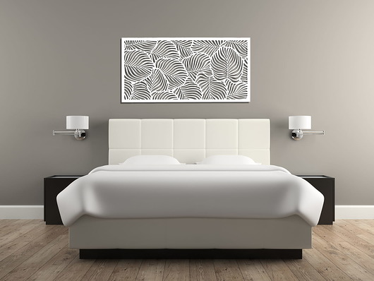 dekoracje - na ścianę DEKORACYJNY PANEL AŻUROWY, LIŚCIE, DEKORACJA ŚCIENNA  3D, ORNAMENT 60 x 120 c