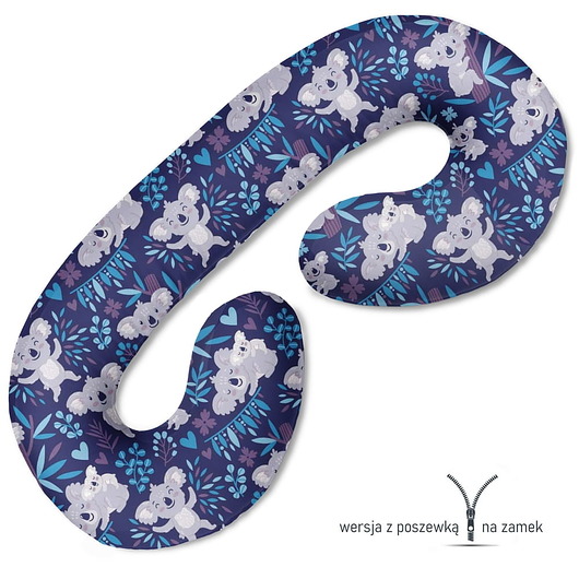 ubrania i akcesoria do karmienia Poduszka ciążowa do spania i karmienia Koala na ciemnym tle