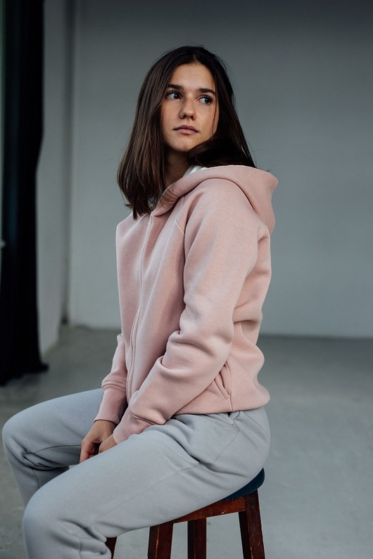 bluza z kapturem damska Bluza DAMSKA BRZOSKWINIOWA