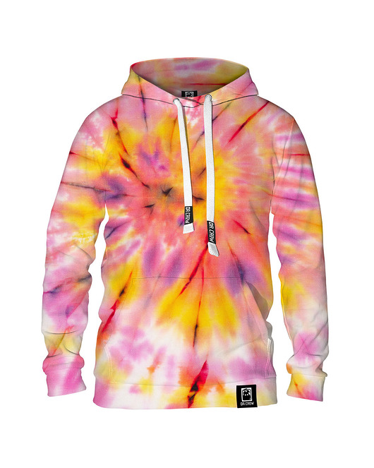bluzy męskie Męska Bluza z kapturem DR.CROW Tie Die Pink