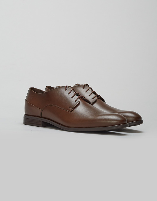 buty męskie Ciemnobrązowe eleganckie buty sznurowane b014
