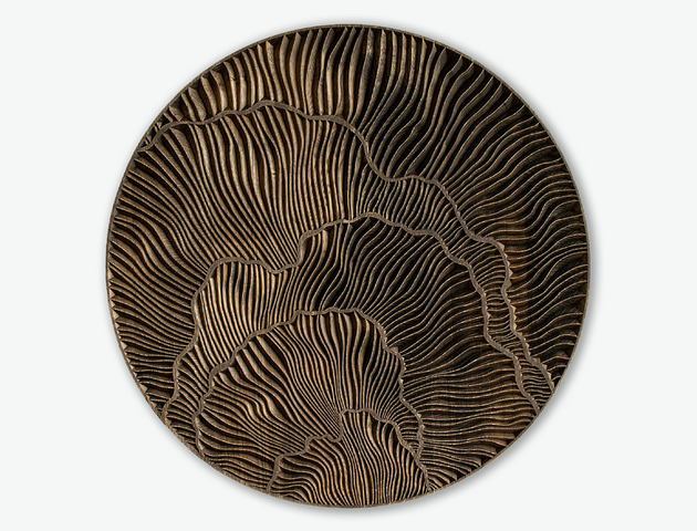 Ozdoby na ścianę Panel ścienny drewno dębowe średnica 90cm