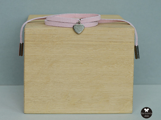 mini pink love SILVER barboleta
