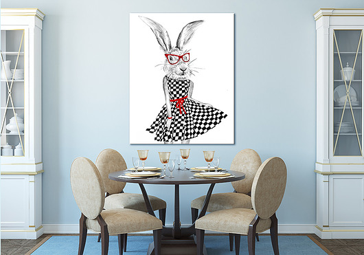 OBRAZ NA PŁÓTNIE - 80x100cm U Pani Zając NOWdeco