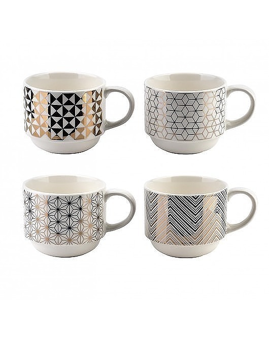 Kubek Porcelanowy 4 szt. na Stojaku Marlow MIA home