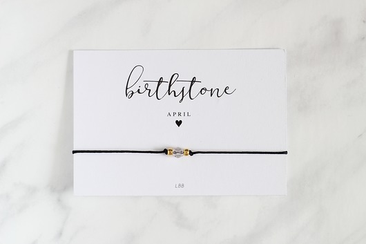 bransoletki na sznurku KWIECIEŃ - APRIL Birthstone Bracelet