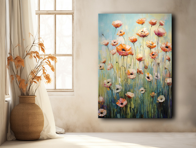 plakaty Polne tulipany - Plakat - Olej, Boho, Abstrakcja