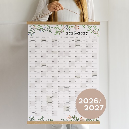 kalendarze i plannery Planer szkolny 2026/2027 ścienny - Polskie Święta, Niedz. Handlowe 70x100