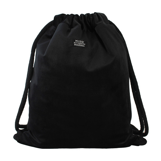 Plecak czarny welur sacky bag