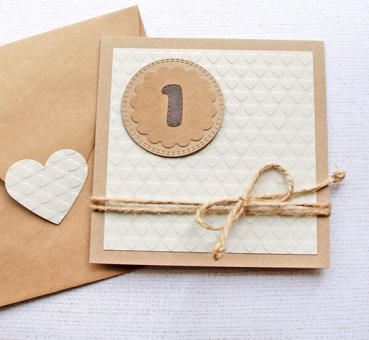 na ROCZEK :: urodzinowa kartka :: simple beige kaktusia