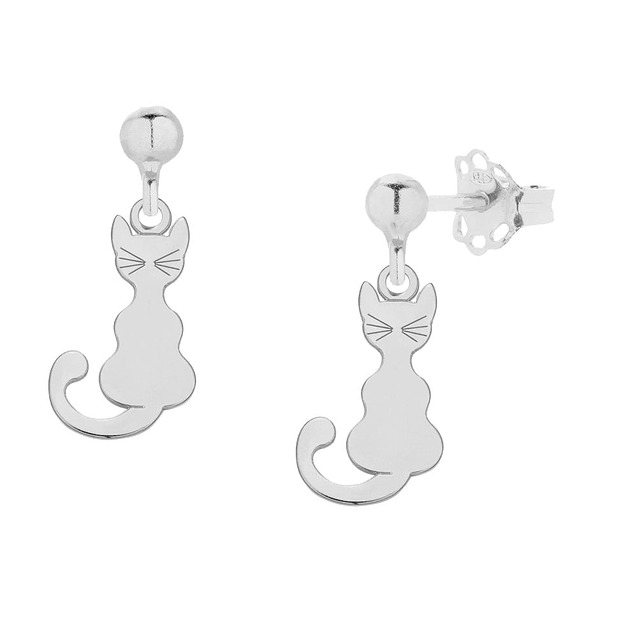 kolczyki srebrne Srebrne kolczyki z kotkiem