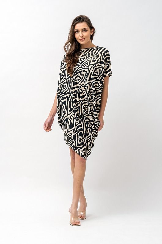sukienki midi damskie Sukienka "TAKE IT EASY"    zebra