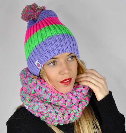 Komin pojedynczy Goodie HANDMADE- melnaż fiolet Goodie