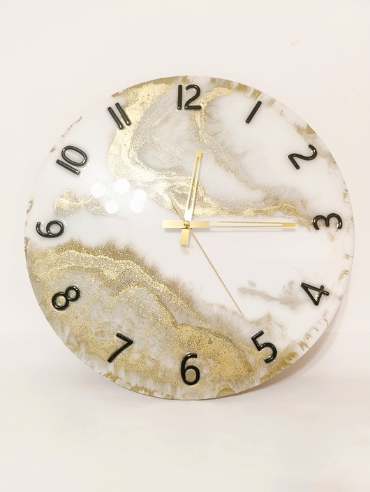 zegary Zegar ścienny z żywicy epoksydowej 40 cm 
