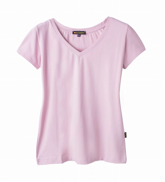 t-shirt damskie Koszulka klasyczna V różowa - T-shirt odCZAPY