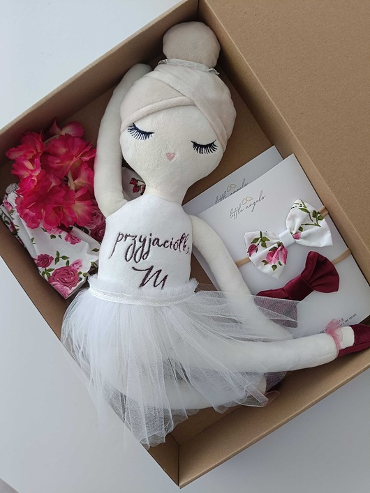 Chrzest - inne Lalka szmaciana  personalizowana  57 cm + zestaw kokardek
