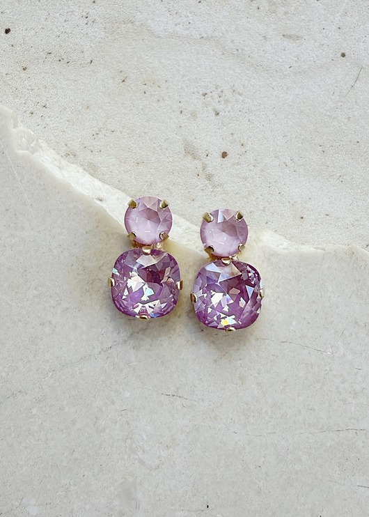 kolczyki pozłacane Kolczyki pozłacane AMORE: Digital Lavender & Soft Rose Energy