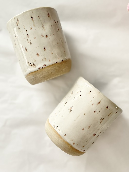 filiżanki Ceramiczna czarka, kubek - przepiórcza biel