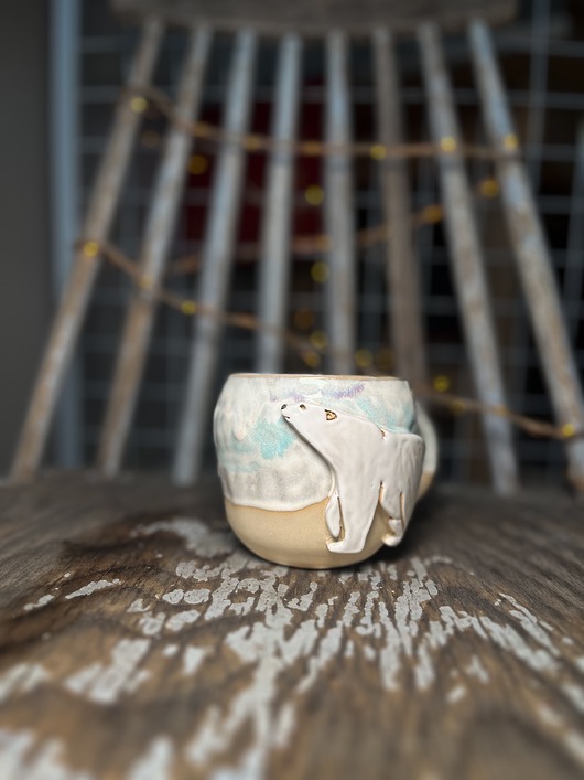 kubki Ceramiczny kubek z Niedźwiedziem Polarnym