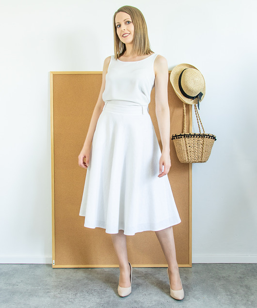 Spódnica rozkloszowana z lnu SKIRT STORY