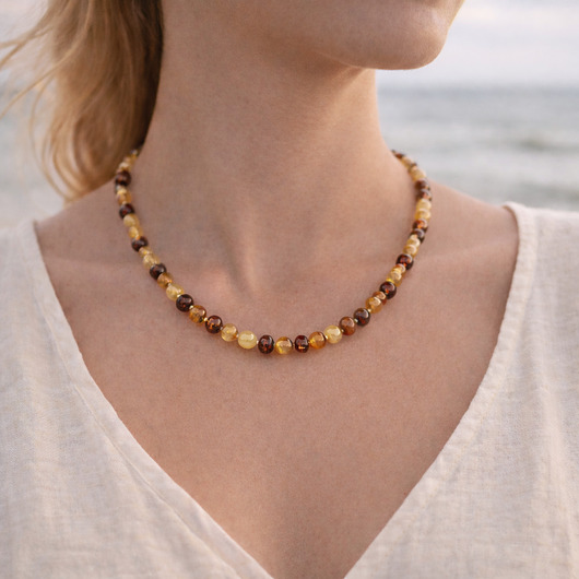 korale Naszyjnik z bursztynu bałtyckiego