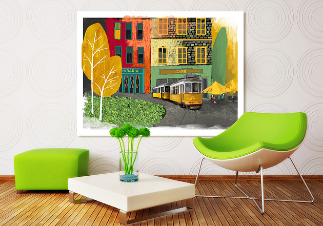 obrazy OBRAZ NA PŁÓTNIE - 100x70cm SŁONECZNE MIASTO