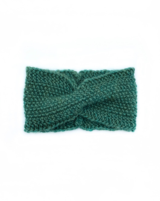 opaski do włosów Zielona opaska z merino twist