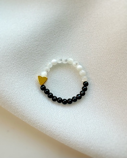 pierścionki elastyczne Pierścionek Spinel Perły Serce