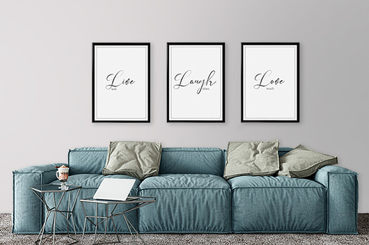Live Laugh Love - trzy plakaty Bury Lis