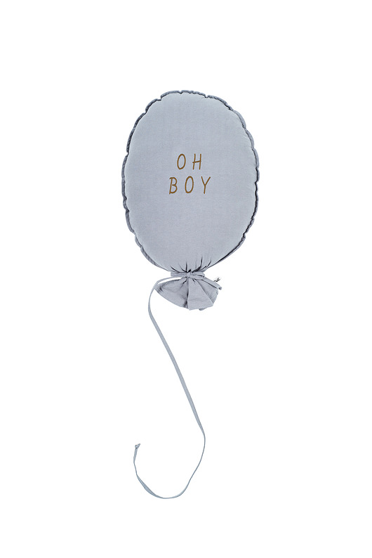 poduszki do pokoju dziecka Poduszka balon light grey OH BOY haft karmelowy