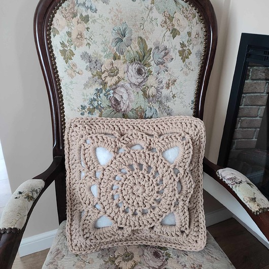 poduszki plecione Poduszka szydełkowa ze sznurka 40cmx40cm