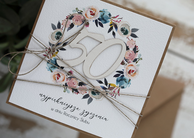 kartki scrapbooking Kartka na 50. rocznicę ślubu