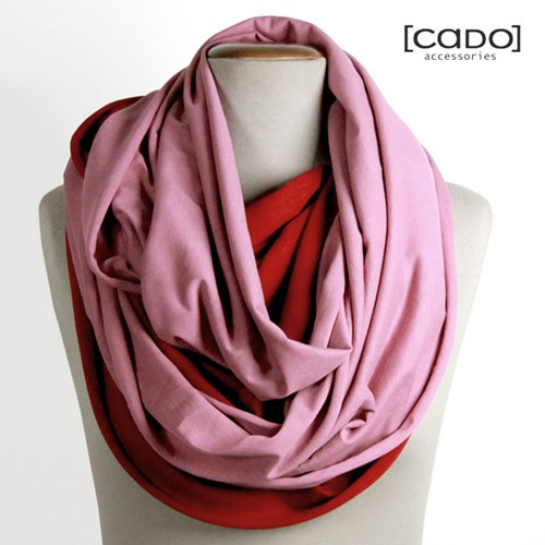 Tuba Szal Komin dwa w jednym Róż Czerwień CADOaccessories