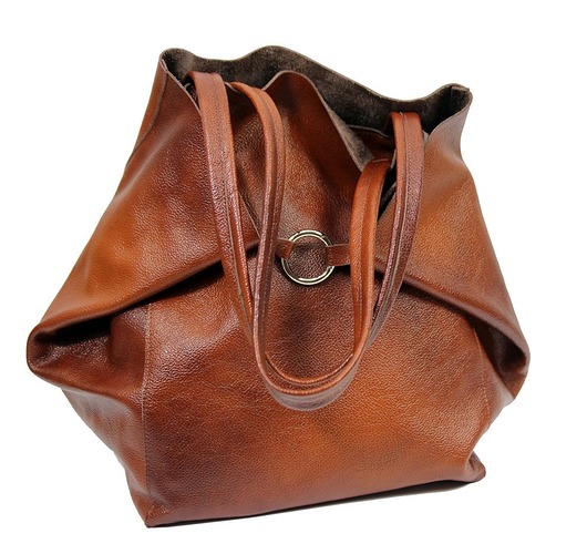 torby na ramię Duża Torebka Skórzana na ramię z Saszetką