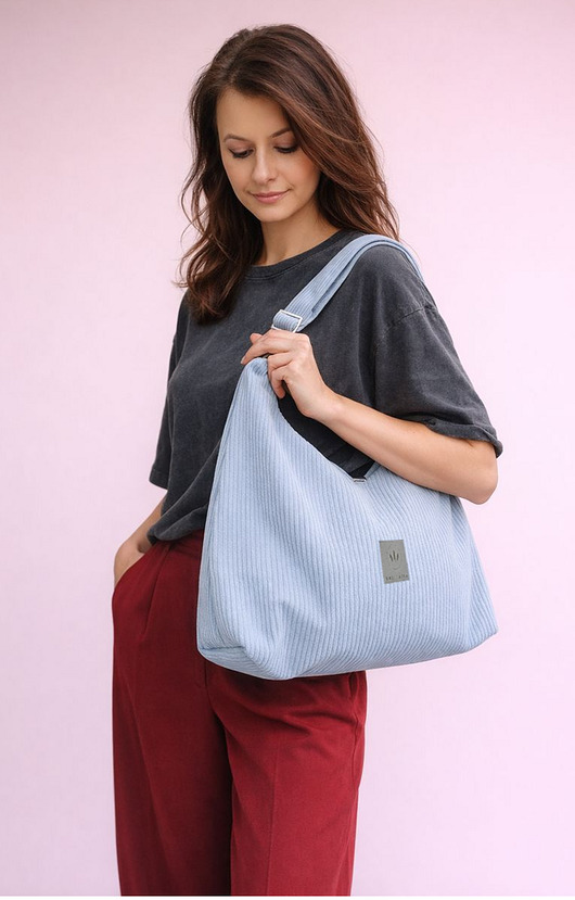 torby na ramię Sztruksowa torba hobo Margo Błękitna