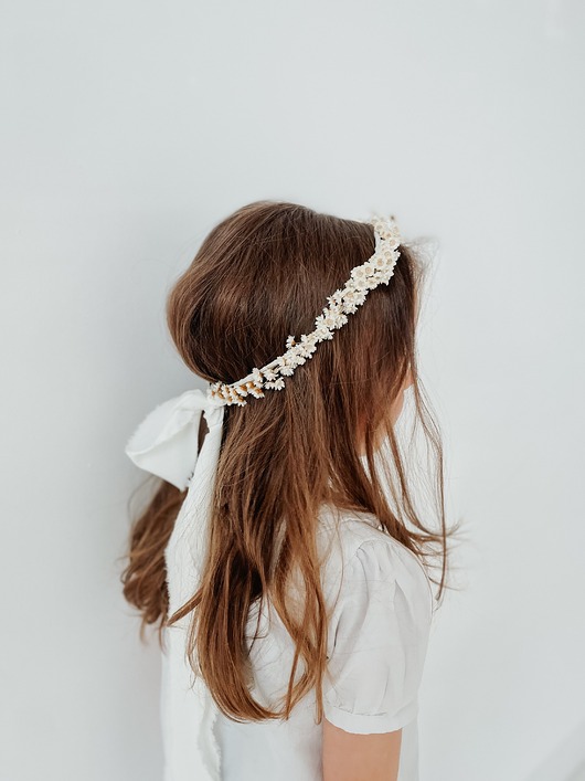 wianki komunijne Wianek komunijny suszone kwiaty białe