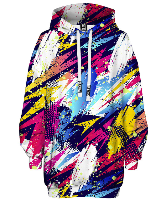 bluza z kapturem damska Bluza Oversize Tunika DR.CROW Abstract Background