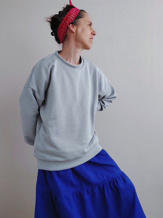 bluza bez kaptura damska Bluza "mood sea" oversize