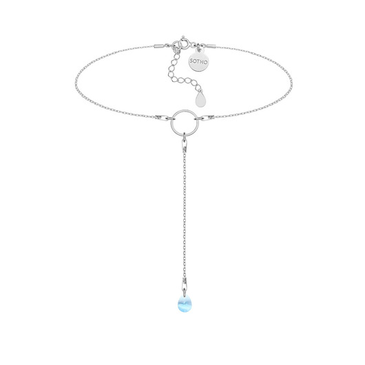 chokery Srebrny choker z kryształem SWAROVSKI