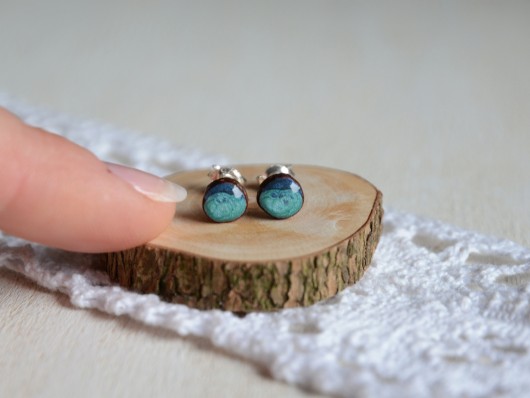 Ręcznie malowane kolczyki z drewna MyPieceOfWood