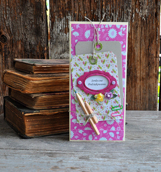 kartki scrapbooking Dla nauczyciela