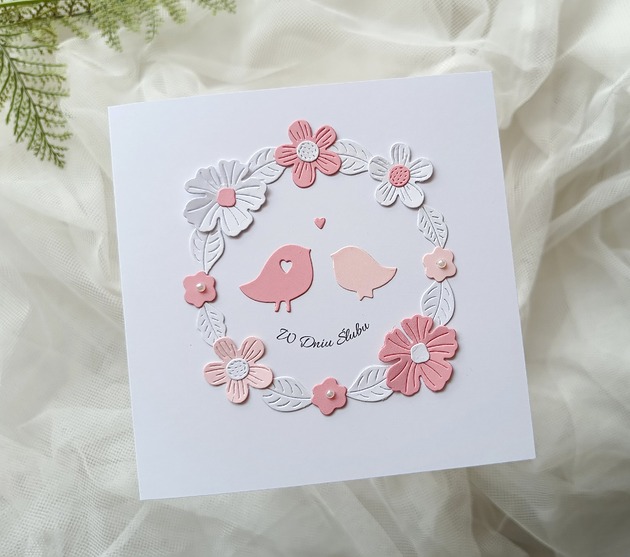 kartki scrapbooking Kartka ślubna "Ptaszki"