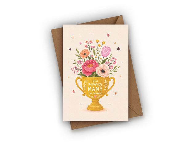 kartki okolicznościowe - wydruki Kartka na Dzień Mamy- Puchar dla Mamy
